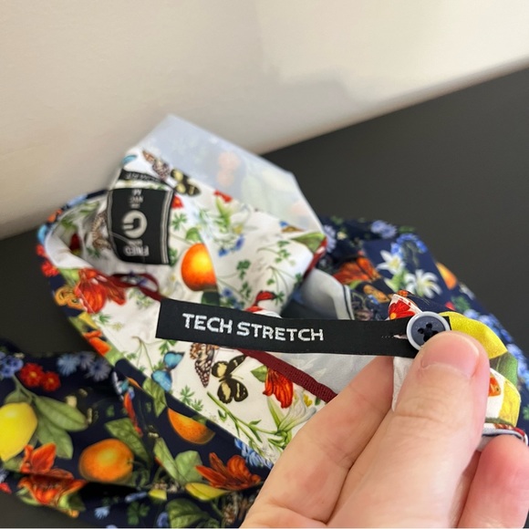 NWT Fried Denim Tropical Print Button Up Short Sleeve Shirt - Picture 9 of 13